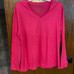 Hot pink long sleeve tee